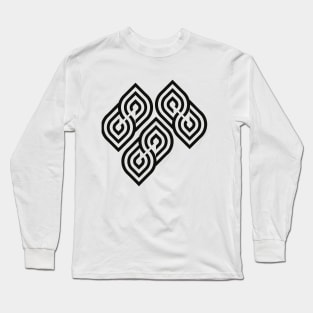 Black and white pattern geo art deco Long Sleeve T-Shirt